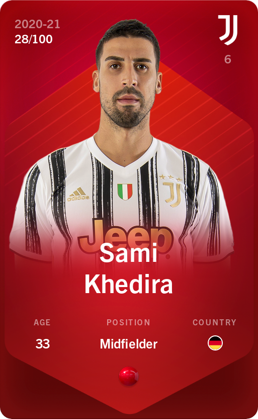 Sorare - Sorare Official - Sami Khedira 2020-21 • Rare 28/100 - NFT # 64970643387841165361407500795812609246847692601532660174116297627650178769708
