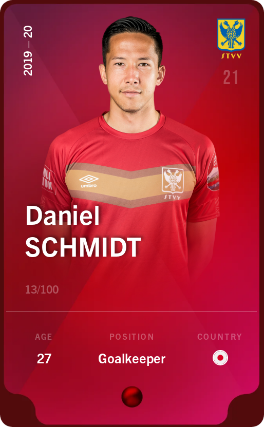 Sorare - Sorare Official - Daniel Schmidt 2019-20 • Rare 13/100 - NFT # 97630801032082735219175886866525345872851724150452005805604717432550995267039