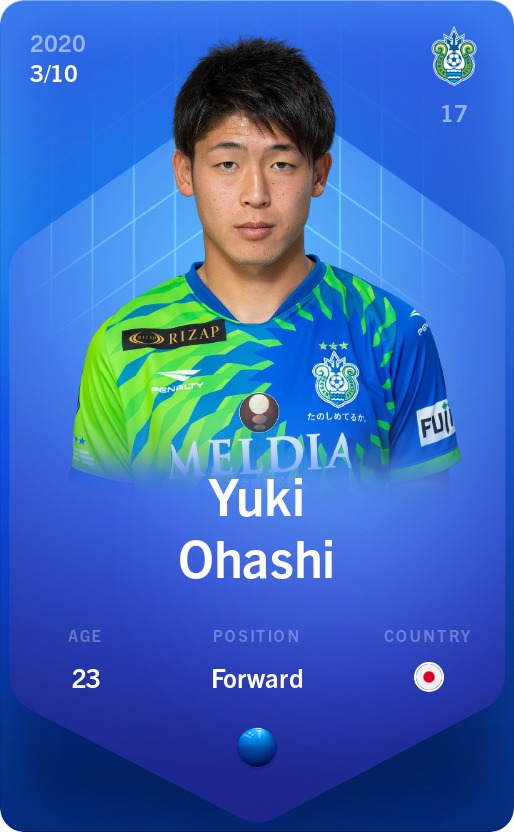 Sorare - Sorare Official - Yuki Ohashi 2020-21 • Super Rare 3/10 - NFT # 61937799268177645437056152969162914582794719025702176664420114709065640056858