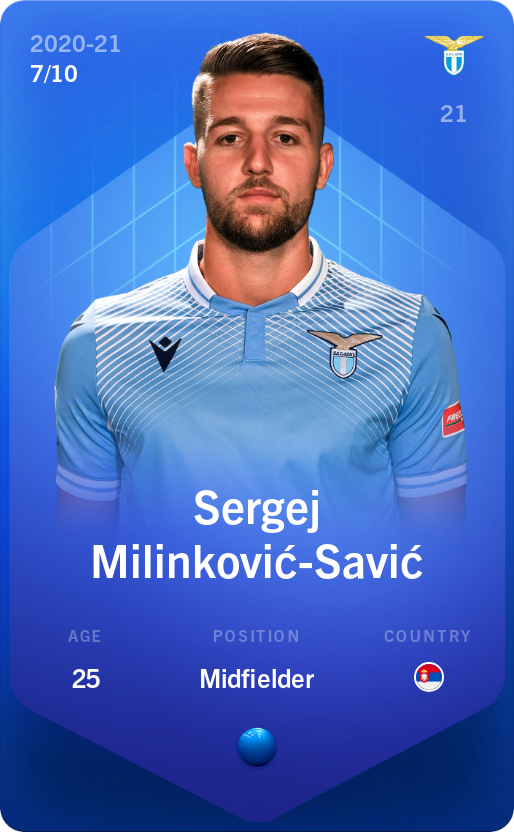 Sorare - Sorare Official - Sergej Milinković-Savić 2020-21 • Super Rare 7/10 - NFT # 66979065807868986532693599500673114179519511534391020679330062172578619627881