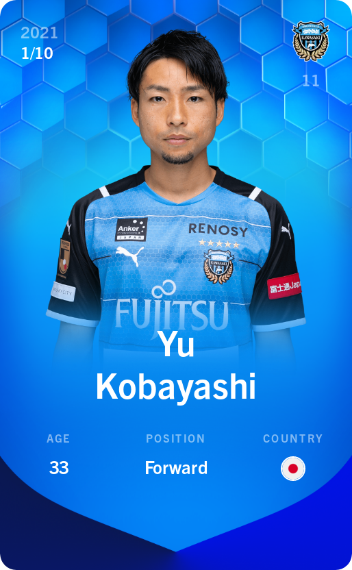 Sorare - Sorare Official - Yu Kobayashi 2021-22 • Super Rare 1/10 - NFT # 74171160209688740516474032269498193916814243296950225157818493465809051624568
