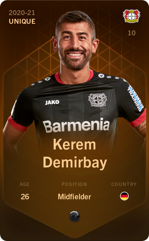 Sorare - Sorare Official - Kerem Demirbay 2020-21 • Unique - NFT # 105554475968369842885024709458303755491604335036933393697853123845446162536570