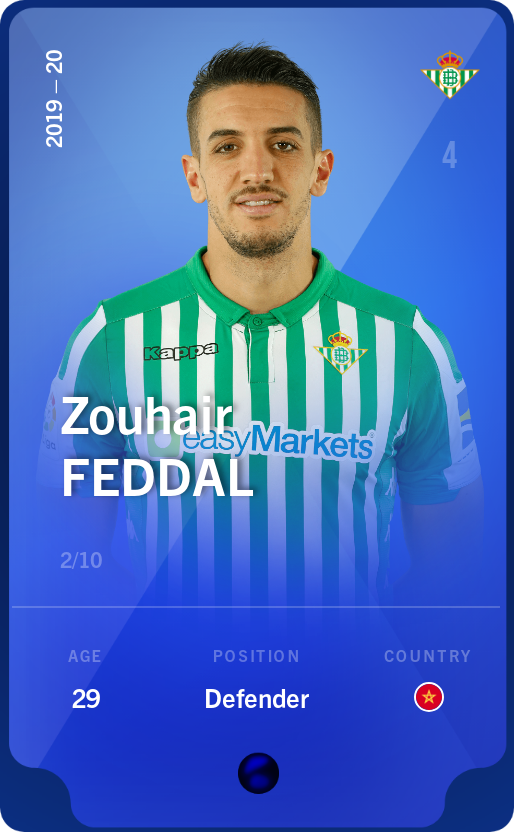 Sorare - Sorare Official - Zouhair Feddal 2019-20 • Super Rare 2/10 - NFT # 42366059736546484151703160176430730579033837202847520727145389648114599810600