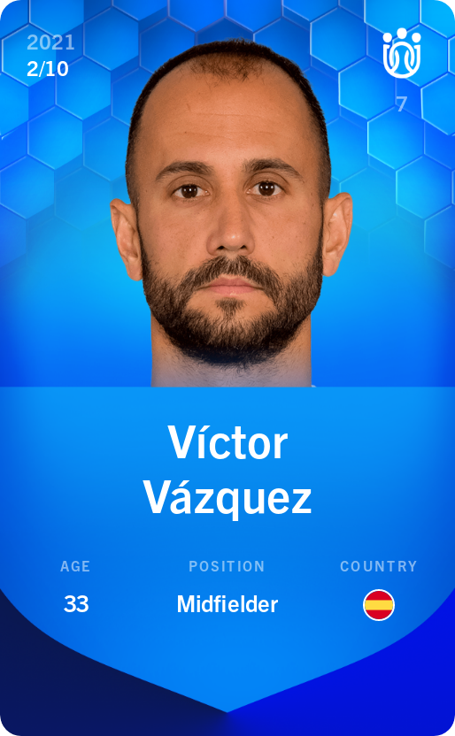 Sorare - Sorare Official - Víctor Vázquez 2021-22 • Super Rare 2/10 - NFT # 104573205295327823672656155458243253567252273564890754236953301080809452330295