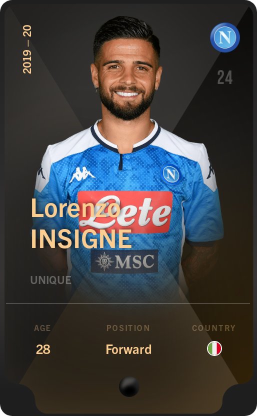 Sorare - Sorare Official - Lorenzo Insigne 2019-20 • Unique - NFT # 56773301918561952116242399983106660592668681397536044384084886208518990189338