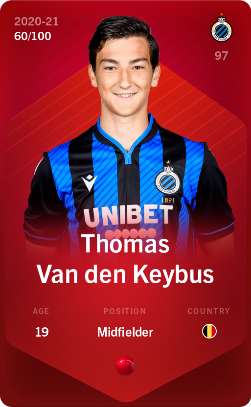 Sorare - Sorare Official - Thomas Van den Keybus 2020-21 • Rare 60/100 - NFT # 39561795525762971959030476431669003753064237546297037250027886023741145062225