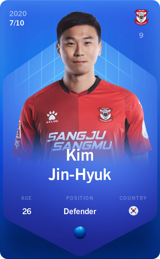 Sorare - Sorare Official - Kim Jin-Hyuk 2020-21 • Super Rare 7/10 - NFT # 57442255243341931999357597990495002492465111767938985234090502847337599858205