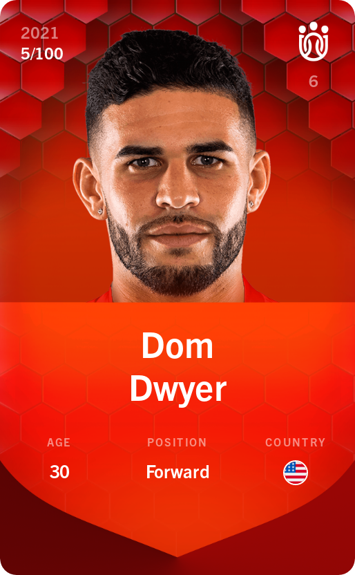 Sorare - Sorare Official - Dom Dwyer 2021-22 • Rare 5/100 - NFT # 3505696288114339987845133888951401241184152232665731674555278025726077232341