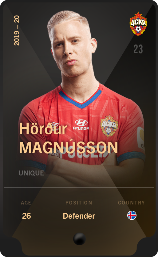 Sorare - Sorare Official - Hörður Magnússon 2019-20 • Unique - NFT # 105298443299145485994485135251370678330195287987553532884453502610947071067456