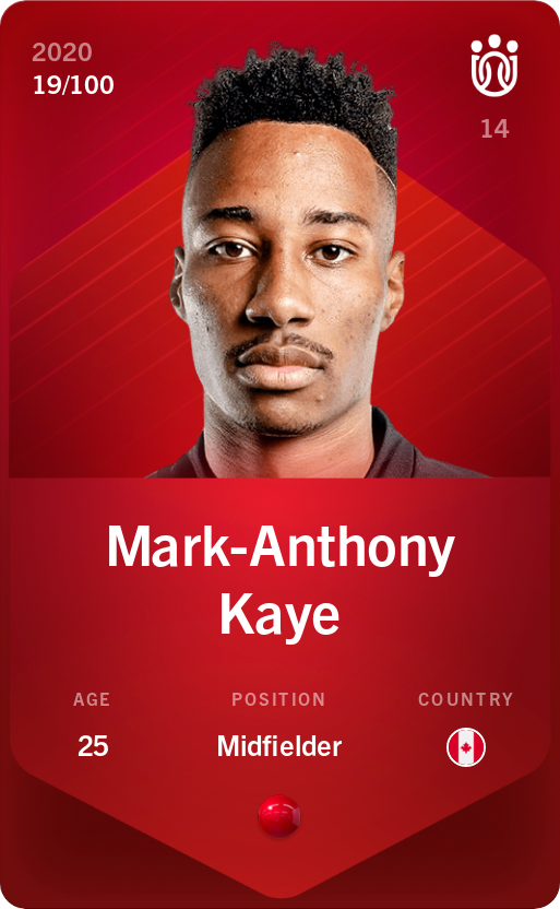 Sorare - Sorare Official - Mark-Anthony Kaye 2020-21 • Rare 19/100 - NFT # 112452547128005221325708654103050631211996915265691643749915408865680895127878
