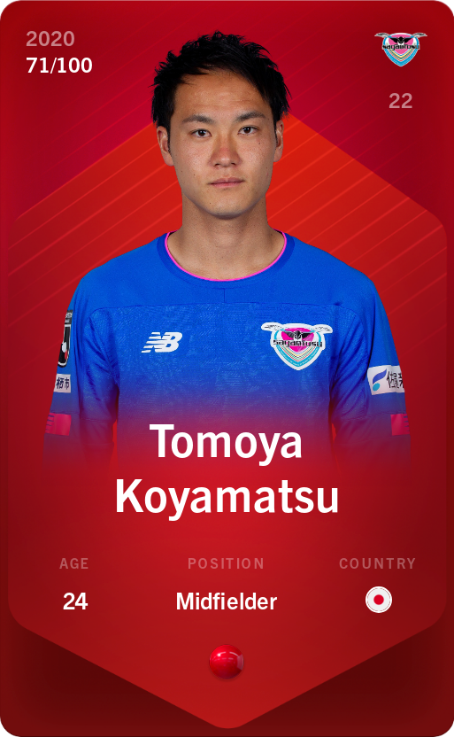 Sorare - Sorare Official - Tomoya Koyamatsu 2020-21 • Rare 71/100 - NFT # 94772832598694205919726833464535591061756120014948139935117823856118922986055