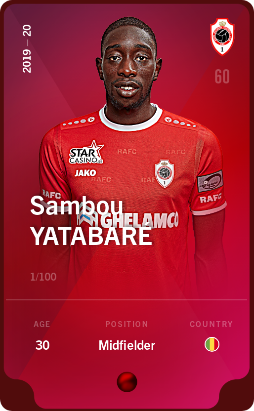 Sorare - Sorare Official - Sambou Yatabaré 2019-20 • Rare 1/100 - NFT # 113312358003123368192562335097809900773280300124100485647930269915491817346961