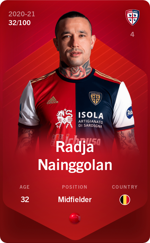 Sorare - Sorare Official - Radja Nainggolan 2020-21 • Rare 32/100 - NFT # 3561790232683045713716368733381007693768466354573081146783719392787407384348