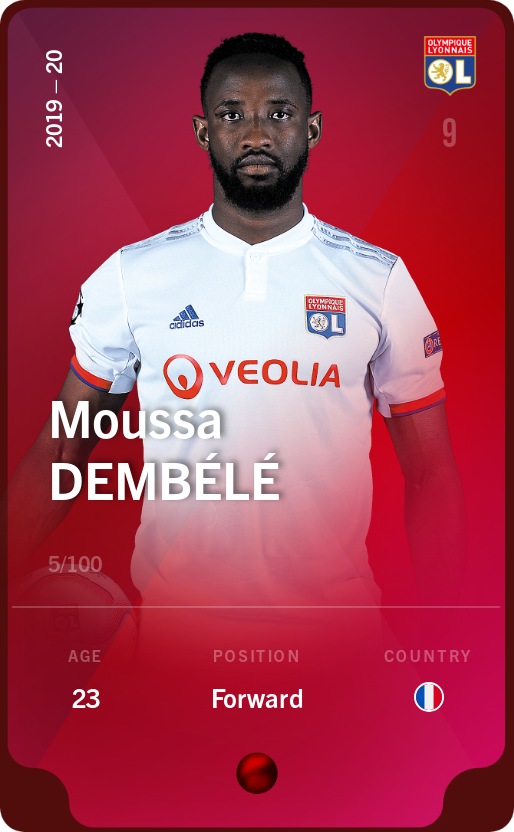 Sorare - Sorare Official - Moussa Dembélé 2019-20 • Rare 5/100 - NFT # 115115802387680732084018957641776785530690250112813741267573620302486072103341