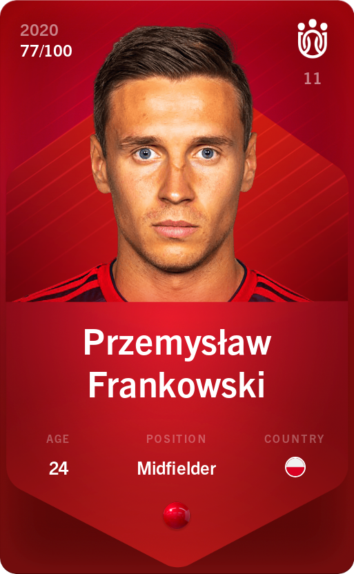 Sorare - Sorare Official - Przemysław Frankowski 2020-21 • Rare 77/100 - NFT # 86296796181651812161127936619764778708976310425532747657408294601593701273297