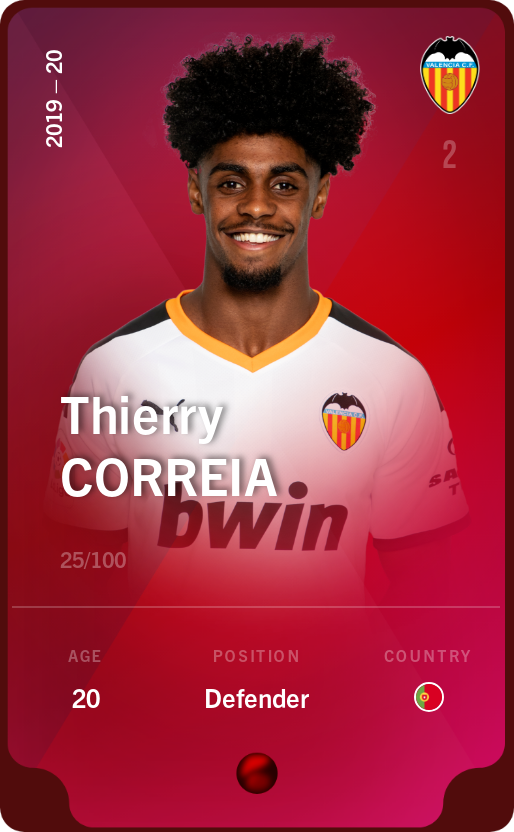 Sorare - Sorare Official - Thierry Correia 2019-20 • Rare 25/100 - NFT # 18250069597467706890863489009309789038689437737140086516584618126240487096035