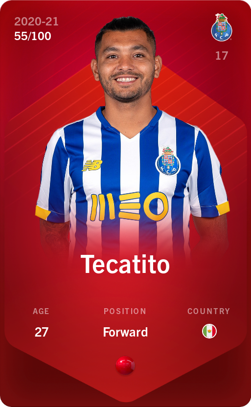 Sorare - Sorare Official - Tecatito 2020-21 • Rare 55/100 - NFT # 6950469238908805107902060842030386698205004691659691352847285899174744407158