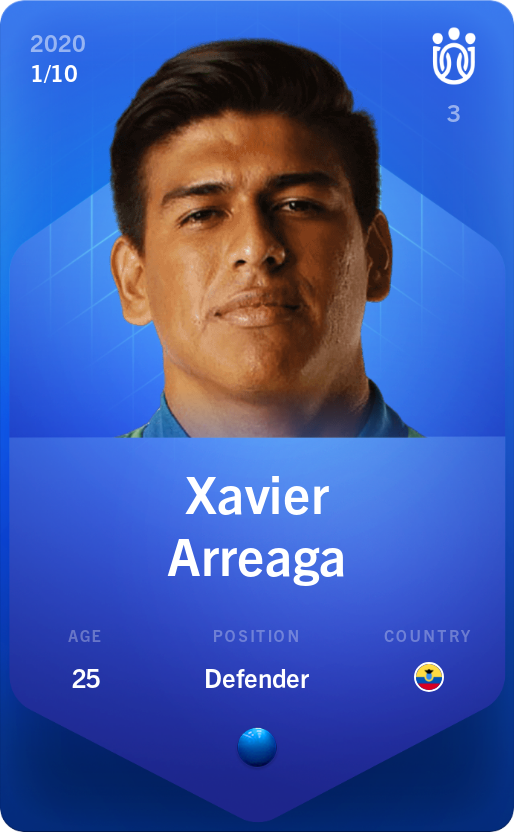 Sorare - Sorare Official - Xavier Arreaga 2020-21 • Super Rare 1/10 - NFT # 39470241348606643129074341179015899208056661101961425115726806983815647233423