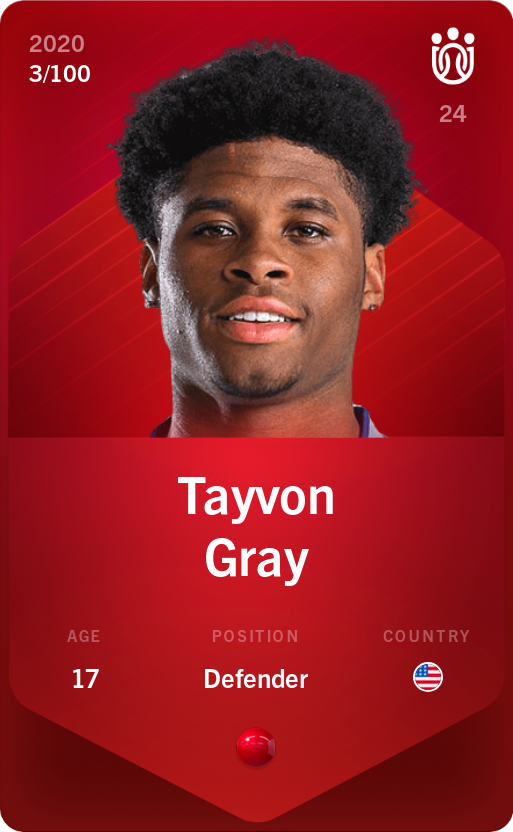 Sorare - Sorare Official - Tayvon Gray 2020-21 • Rare 3/100 - NFT # 32662394735393897678301151056434809965765405862785467487248999713559383327854