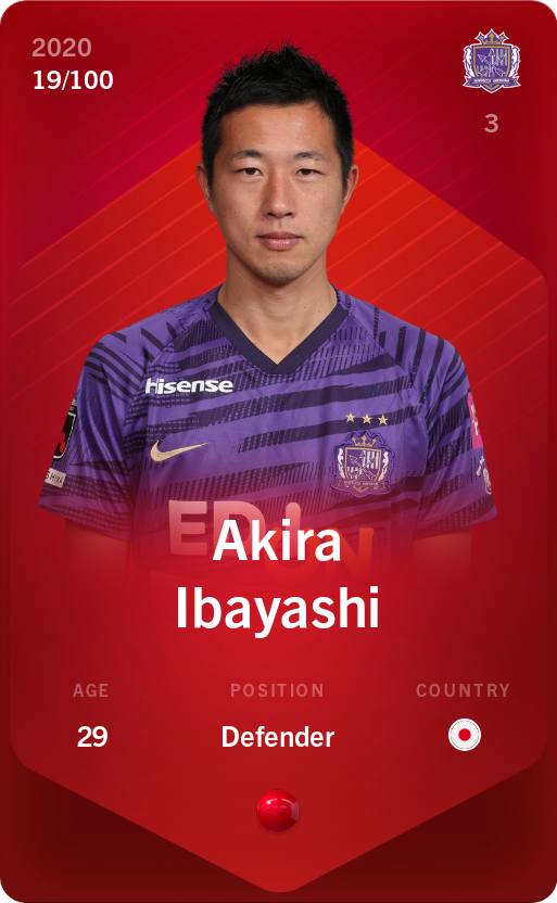 Sorare - Sorare Official - Akira Ibayashi 2020-21 • Rare 19/100 - NFT # 82523770438370483649769304417327760218592627614696133190689272632868948894953