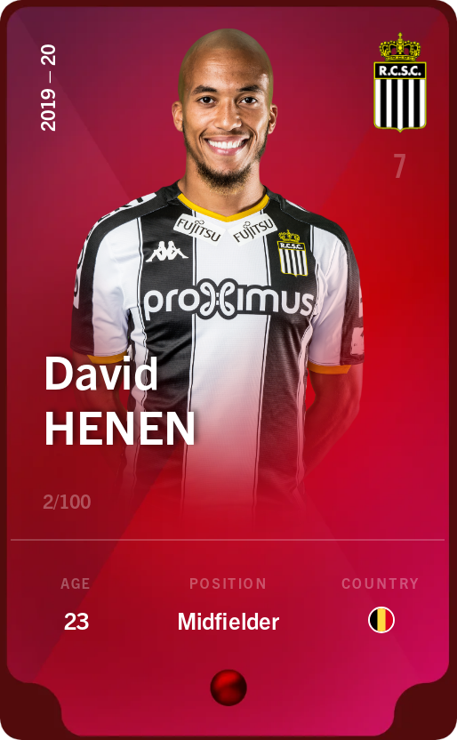 Sorare - Sorare Official - David Henen 2019-20 • Rare 2/100 - NFT # 87497964195935664289001338875347478188588787066488403548449737178820614336497