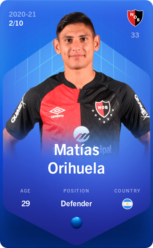 Sorare - Sorare Official - Matías Orihuela 2020-21 • Super Rare 2/10 - NFT # 77270506323567898765188735044525592431911224991270772364657146385332853600661