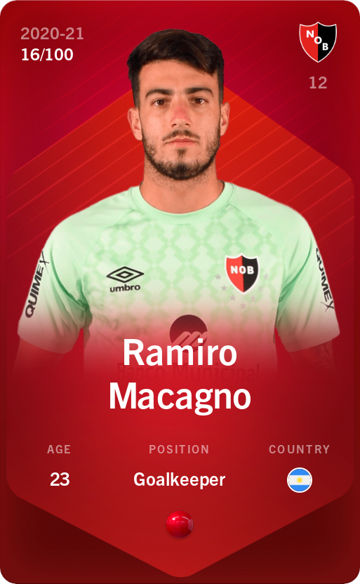 Sorare - Sorare Official - Ramiro Macagno 2020-21 • Rare 16/100 - NFT # 10546815426380839314693884208167298169918195013159688422536939203358749449218