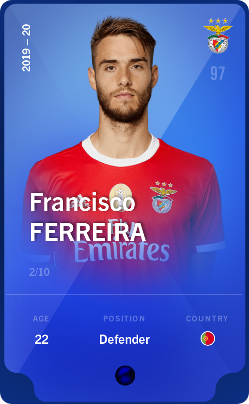 Sorare - Sorare Official - Francisco Ferreira 2019-20 • Super Rare 2/10 - NFT # 86008669206193132083551903079748306470920485280110281130904387192699991977267