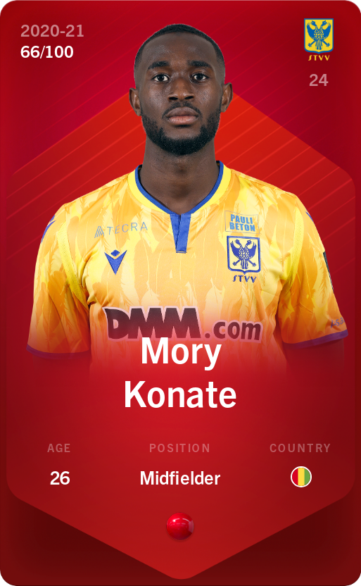 Sorare - Sorare Official - Mory Konate 2020-21 • Rare 66/100 - NFT # 57157491363305898909253959066421807731956443895441782844727355137232134652438