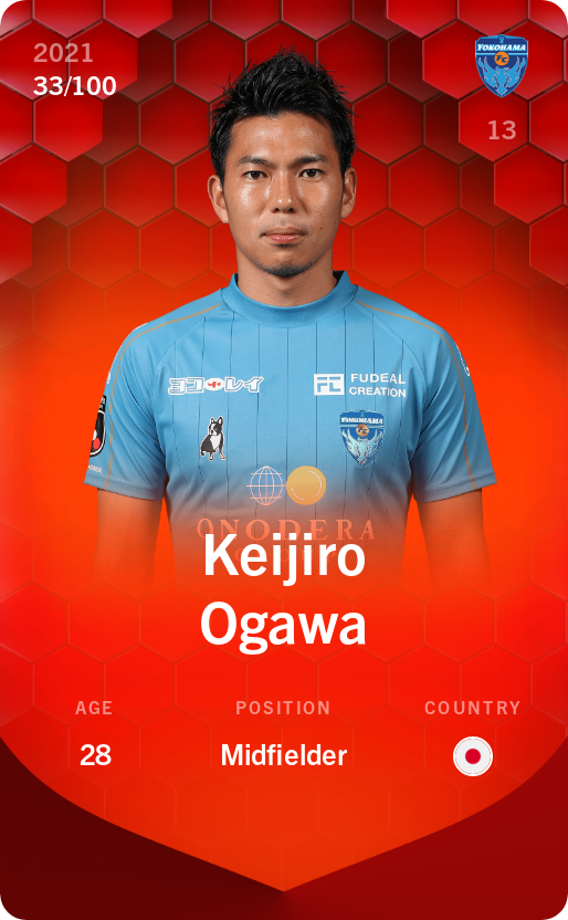 Sorare - Sorare Official - Keijiro Ogawa 2021-22 • Rare 33/100 - NFT # 24771901014708222935167492410950472045870014798551843158973024404429791764273