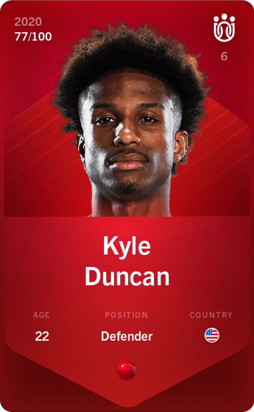 Sorare - Sorare Official - Kyle Duncan 2020-21 • Rare 77/100 - NFT # 113466944476590912443016185054800808336755828652848243202394564938479524612608