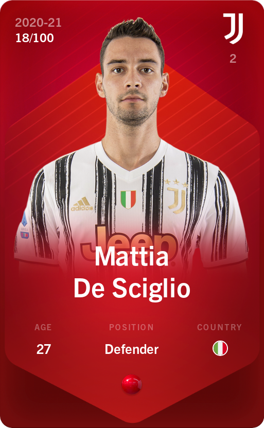 Sorare - Sorare Official - Mattia De Sciglio 2020-21 • Rare 18/100 - NFT # 48776594941202676174968638739369727062759301189614041356841915054778829820443