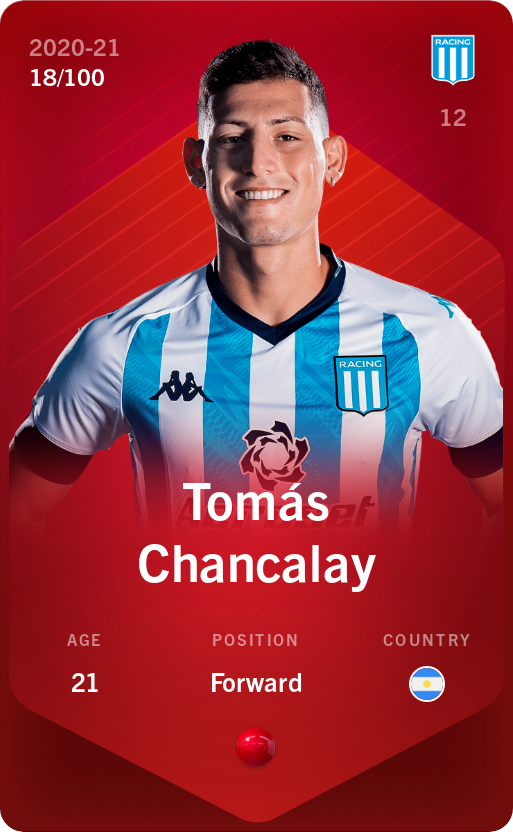 Sorare - Sorare Official - Tomás Chancalay 2020-21 • Rare 18/100 - NFT # 88102923677612350183298350761257698644571054631118029483419434902528242417131