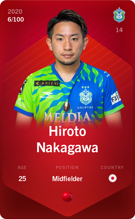 Sorare - Sorare Official - Hiroto Nakagawa 2020-21 • Rare 6/100 - NFT # 34114643047078554261331223045307600424227945453225993447611014231746524580650