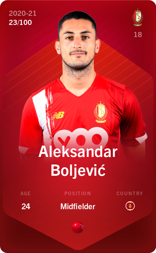 Sorare - Sorare Official - Aleksandar Boljević 2020-21 • Rare 23/100 - NFT # 69182680239955589734500889749516402938909482754237722499415315776067058907953