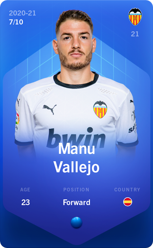 Sorare - Sorare Official - Manu Vallejo 2020-21 • Super Rare 7/10 - NFT # 43972188822901612757871839335098181087239107377721456255311298281467645299943