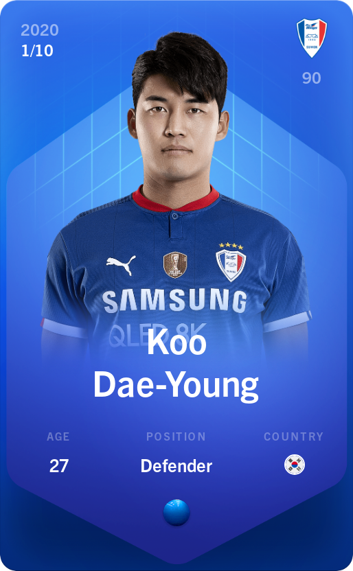 Sorare - Sorare Official - Koo Dae-Young 2020-21 • Super Rare 1/10 - NFT # 33029136099385648317498943215906350247423831886579711391979968104793660675442
