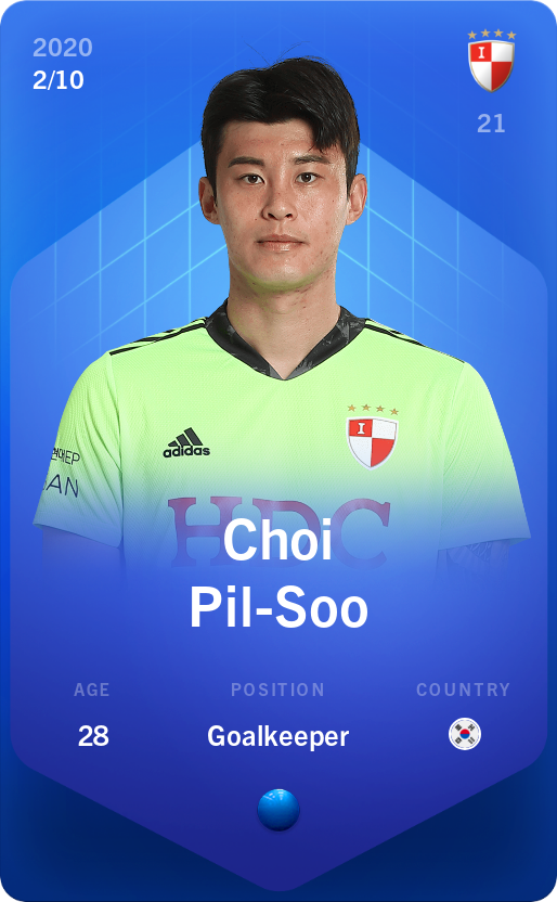 Sorare - Sorare Official - Choi Pil-Soo 2020-21 • Super Rare 2/10 - NFT # 92625067418536620472716069773291263806558651993637476791735590575025848516919