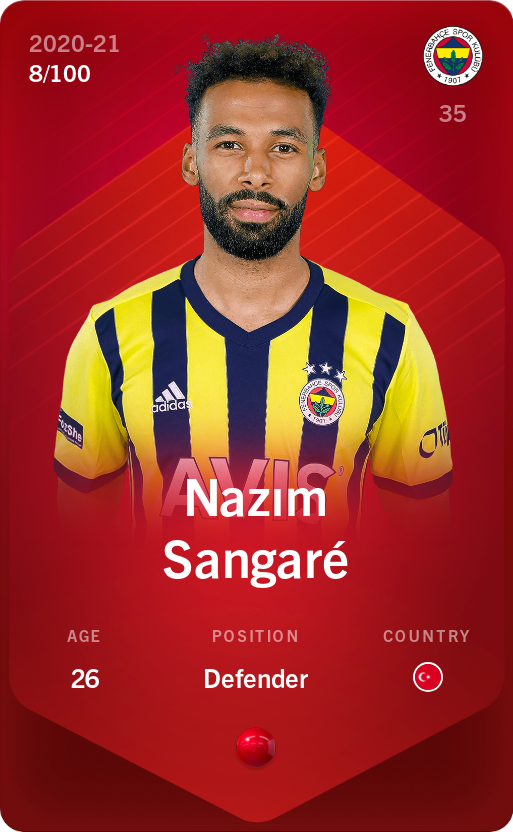 Sorare - Sorare Official - Nazım Sangaré 2020-21 • Rare 8/100 - NFT # 45811422195060707352612361455754645336523079879089767236740270626591962959845