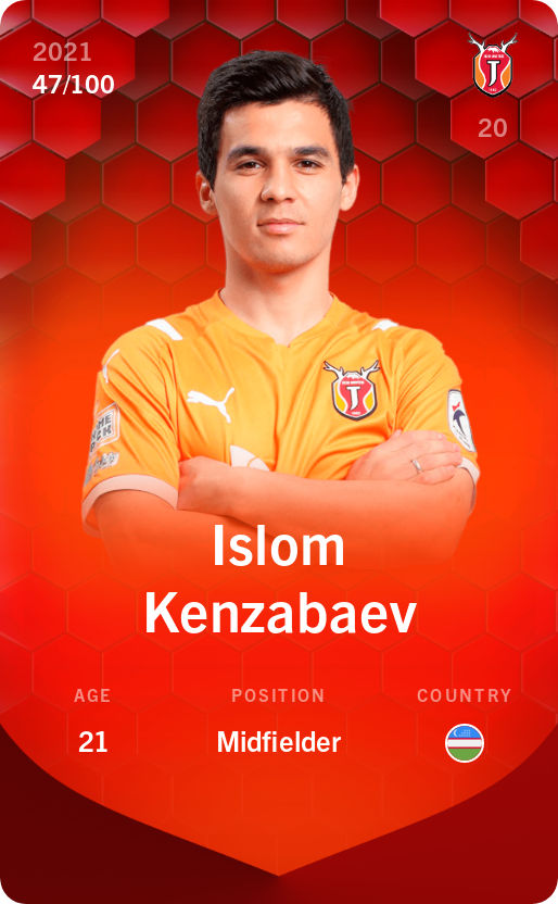 Sorare - Sorare Official - Islom Kenzabaev 2021-22 • Rare 47/100 - NFT # 45931707250096928611933694288162747995796978475167667062259133932044666072850