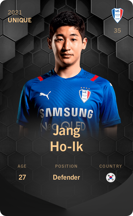 Sorare - Sorare Official - Jang Ho-Ik 2021-22 • Unique - NFT # 21974102709022041629160823818726743274582741810260166730544588290069406789119