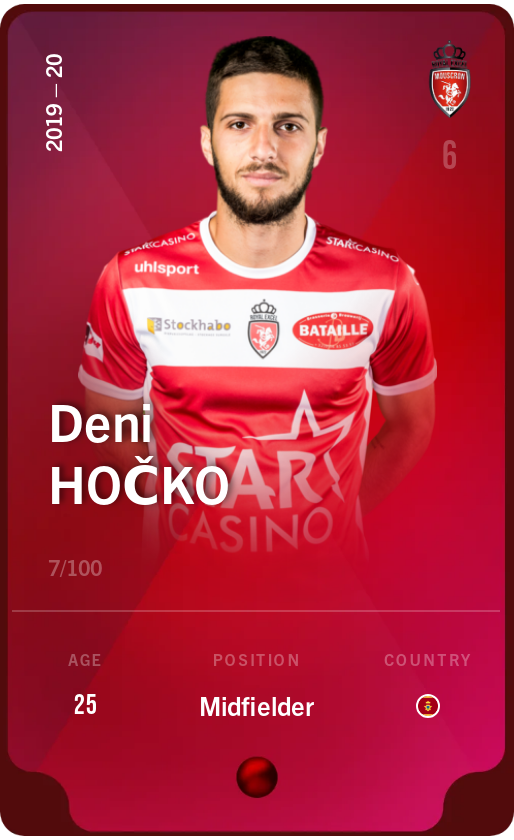 Sorare - Sorare Official - Deni Hočko 2019-20 • Rare 7/100 - NFT # 19604013760439800805234918490911505490152642492133284441093843288142874886796