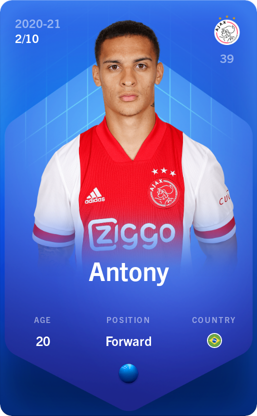 Sorare - Sorare Official - Antony 2020-21 • Super Rare 2/10 - NFT # 29617443905014463003786874935477133181103558149775185710680045436546718386733