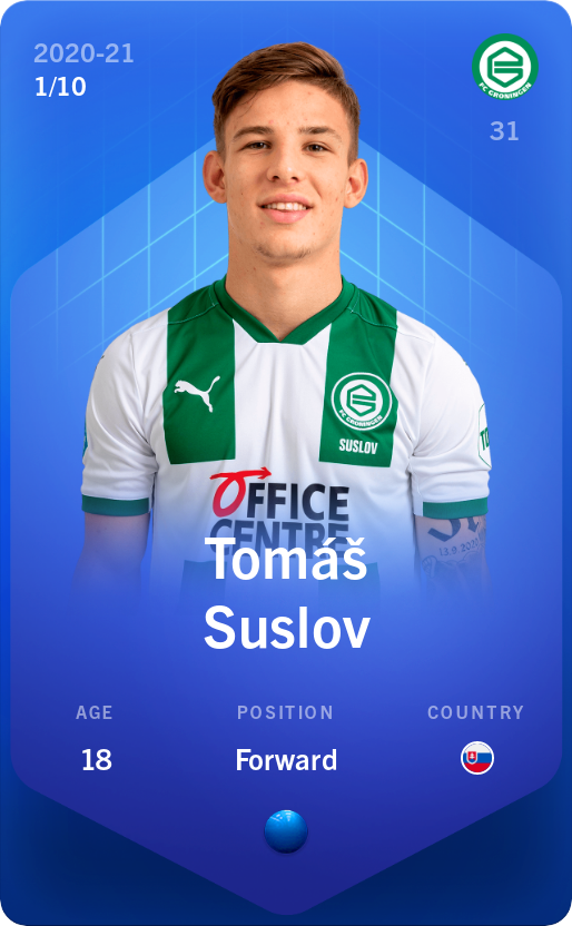 Sorare - Sorare Official - Tomáš Suslov 2020-21 • Super Rare 1/10 - NFT # 67300416211128268785523198730899522055170285260312724306216005196290106194695