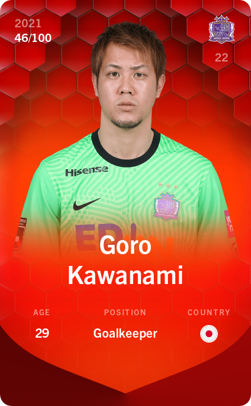 Sorare - Sorare Official - Goro Kawanami 2021-22 • Rare 46/100 - NFT # 98815142197647513248196335841928895330605382728826422374340778622766267894402