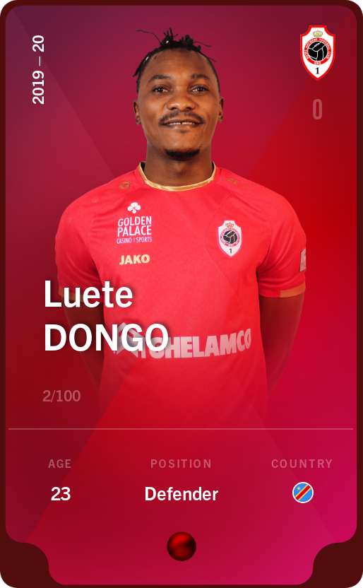 Sorare - Sorare Official - Luete Dongo 2019-20 • Rare 2/100 - NFT # 68672879369549442001296272632534941058043713597322527661938079783752001057989