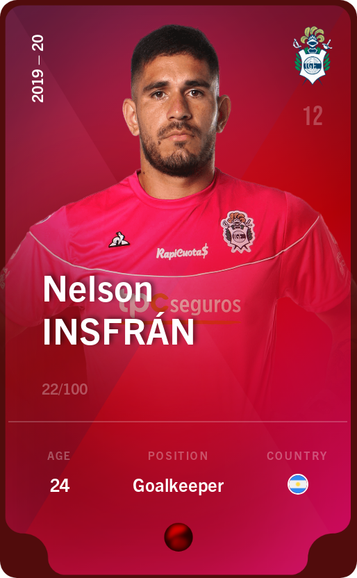 Sorare - Sorare Official - Nelson Insfrán 2019-20 • Rare 22/100 - NFT # 85883593575564349443873352116742684713788556218114829374352179713011731970744