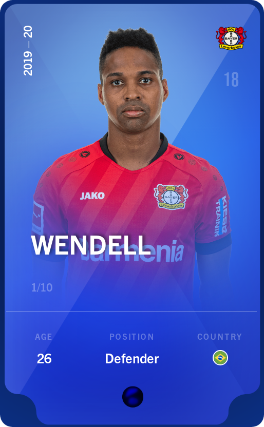 Sorare - Sorare Official - Wendell 2019-20 • Super Rare 1/10 - NFT # 63196996921866008648273389112835045124735985729242027564884249363903352682751