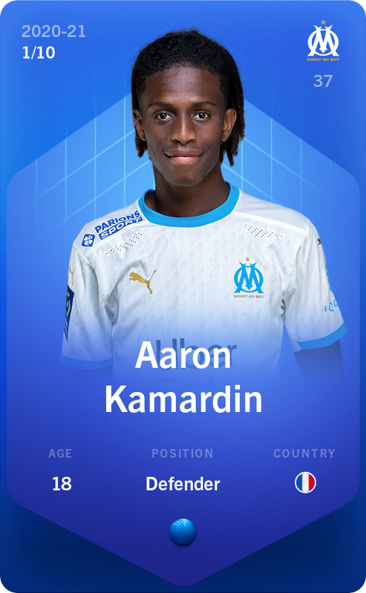 Sorare - Sorare Official - Aaron Kamardin 2020-21 • Super Rare 1/10 - NFT # 64242553212433055734141507109351907957793789495415947099835130355526798162214