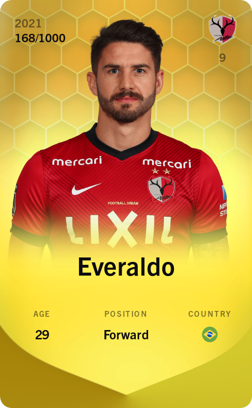 Sorare - Sorare Official - Everaldo 2021-22 • Limited 168/1000 - NFT # 104237747870936859105389004102599158064094518557199738611552585602104327883342